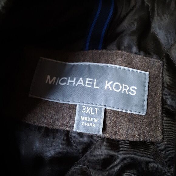 Michael Kors Men's size 3XLT Brown Wool Blend Coat - Picture 5 of 14